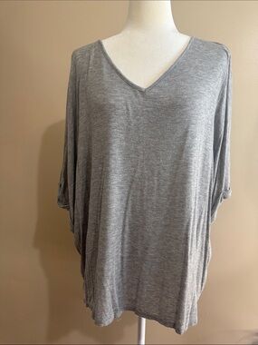 Cato Gray V-Neck Dolman Tunic